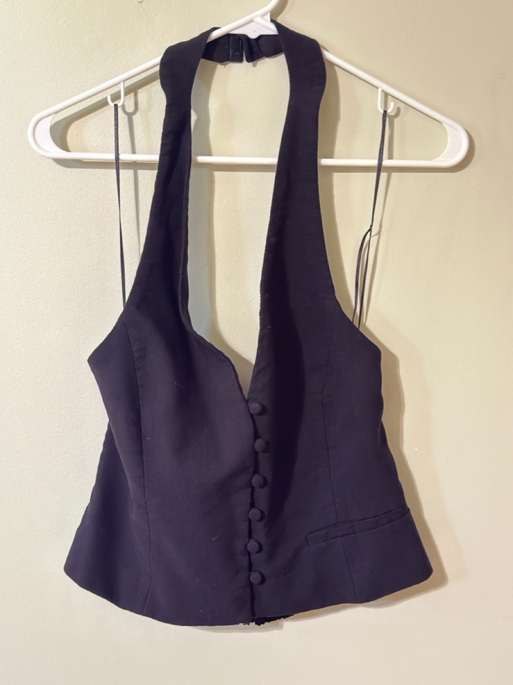 Zara Black Halter Vest Top